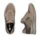 Baskets basses Rieker beiges pour femme N9503-20 avec imprimé léopard. Chaussure vue de dessus, couchée.