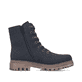 Dunkelblaue Rieker Damen Biker Boots Y7622-14 mit einem Reißverschluss. Schuh Innenseite.