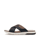 Blaue Rieker Herren Pantoletten 25283-14 mit einem Klettverschluss. Schuh Außenseite.