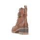 Nougatbraune Rieker Damen Hochschaftstiefel 91694-24 mit einer robusten Profilsohle. Schuh Innenseite