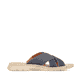 Blaue Rieker Herren Pantoletten 21384-14 mit der Komfortweite G. Schuh Innenseite.