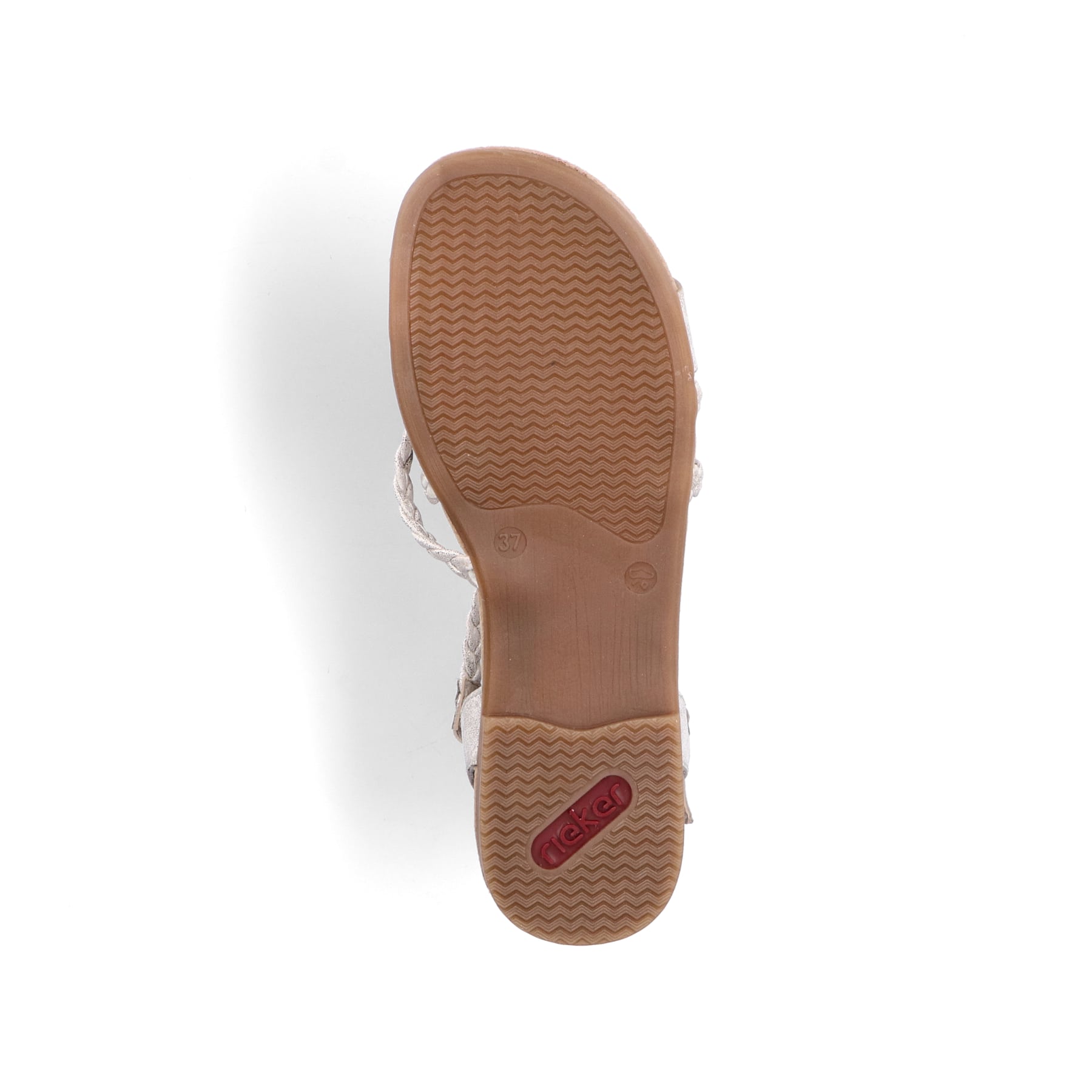 Beige Rieker Damen Riemchensandalen 65264-60 mit Schnalle sowie griffiger Sohle. Schuh Laufsohle.