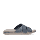Schieferblaue Rieker Herren Pantoletten 24350-14 mit einem Klettverschluss. Schuh Innenseite.