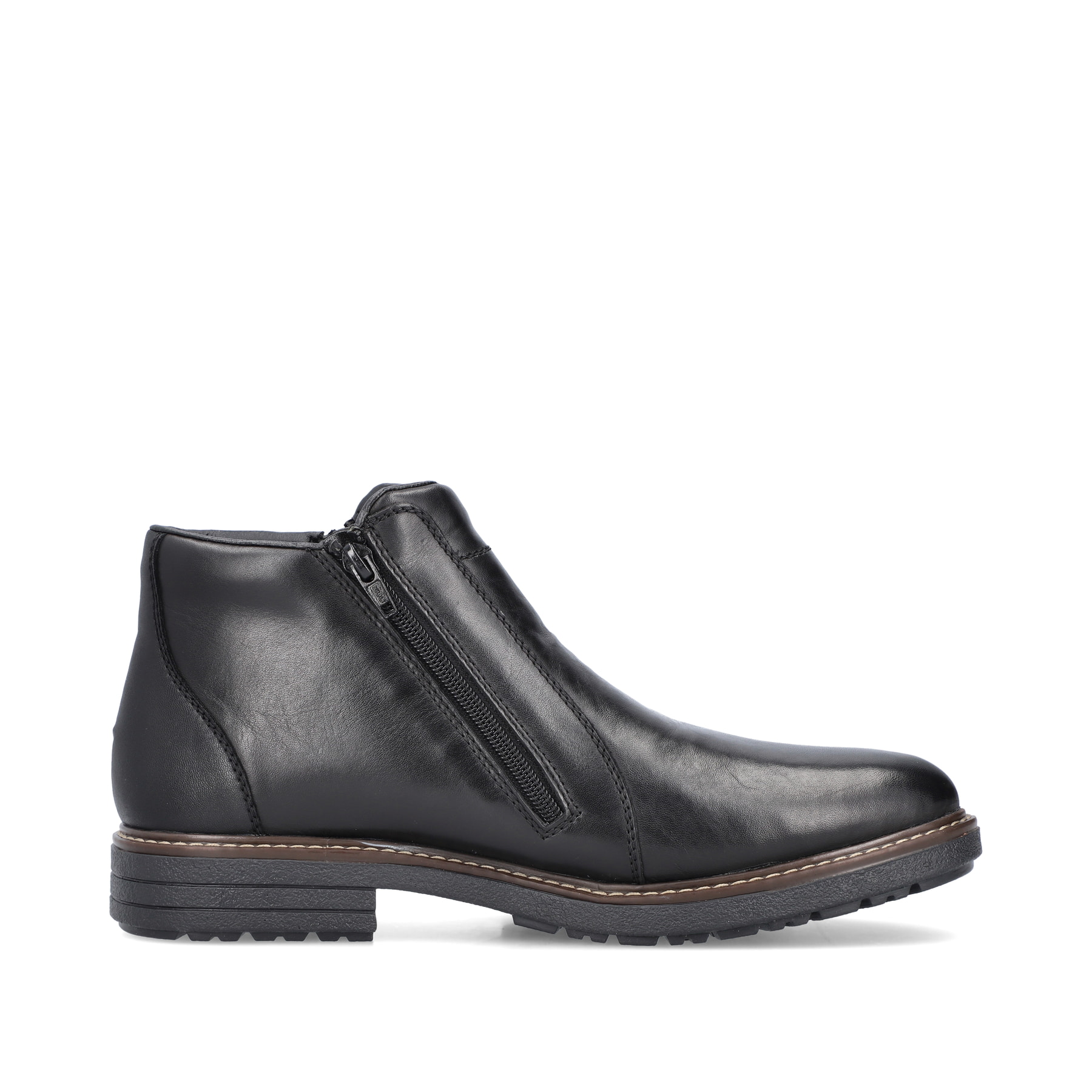 Schwarze Rieker Herren Kurzstiefel 33160-00 aus Glattleder. Schuh Innenseite.