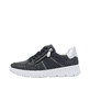 Blaue Rieker Damen Sneaker Low N1313-14 mit Reißverschluss sowie Extraweite H. Schuh Außenseite.
