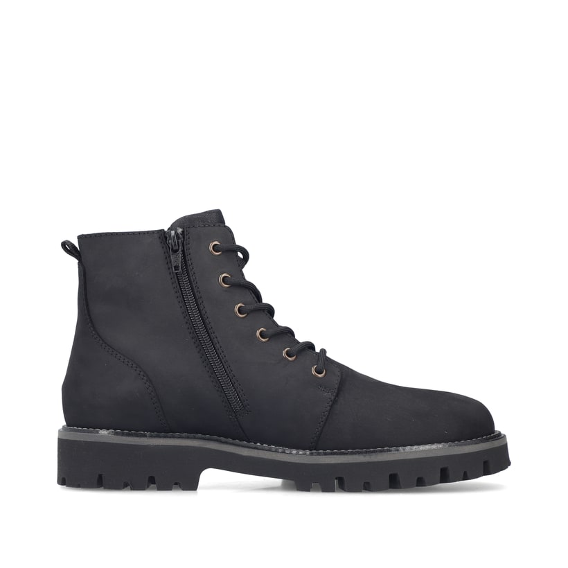 Schwarze Rieker Herren Schnürstiefel 30424-00 aus Rauleder. Schuh Innenseite.