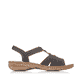 Schwarze Rieker Damen Riemchensandalen 62831-00 mit einem Elastikeinsatz. Schuh Innenseite.