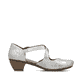 Silberne Rieker Pumps 41781-40 mit Schnalle sowie einer extra weichen Decksohle. Schuh Innenseite.