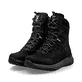 Schwarze Rieker Herren Schnürstiefel U0171-00 mit wasserabweisender TEX-Membran. Schuhpaar seitlich schräg.
