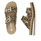 Mehrfarbige Rieker Damen Pantoletten V7955-90 aus Rauleder. Schuh von oben, liegend.