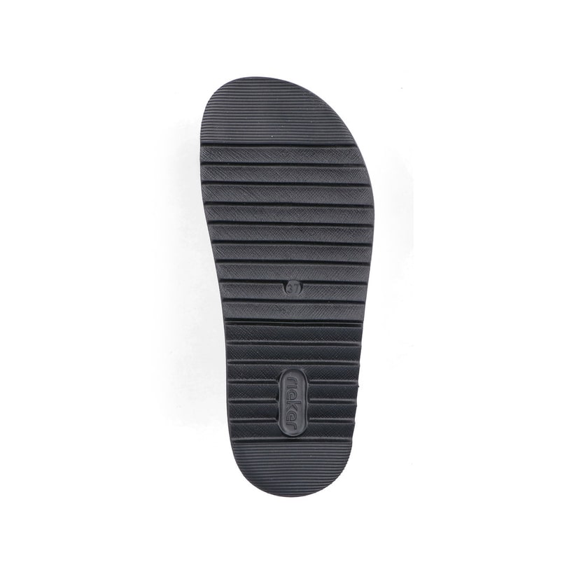 Mules Rieker noires pour femme V5650-00 avec boucle tendance. Semelle extérieure de la chaussure.