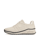 Beige Rieker Damen Sneaker Low M4903-61 aus Glattleder mit einer Schnürung. Schuh Außenseite.