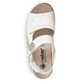 Weiße Rieker Damen Riemchensandalen V7272-80 mit einem Klettverschluss. Schuh von oben.