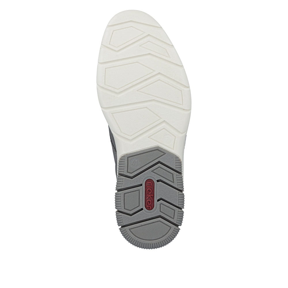 Graue Rieker Herren Slipper 14450-42 mit einem Gummizug sowie Komfortweite G 1/2. Schuh Laufsohle.