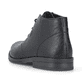 
Mitternachtsschwarze Rieker Herren Slipper 10330-00 mit einer robusten Profilsohle. Schuh von hinten