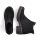 Schwarze Rieker Damen Chelsea Boots 79265-00 mit einem Gummizug. Schuh von oben, liegend.