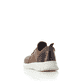 Braune Rieker Herren Slipper B7588-24 mit Gummizug sowie der Komfortweite G 1/2. Schuh von hinten.