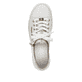 Weiße Rieker Damen Sneaker Low N5932-80 mit einem Reißverschluss. Schuh von oben.