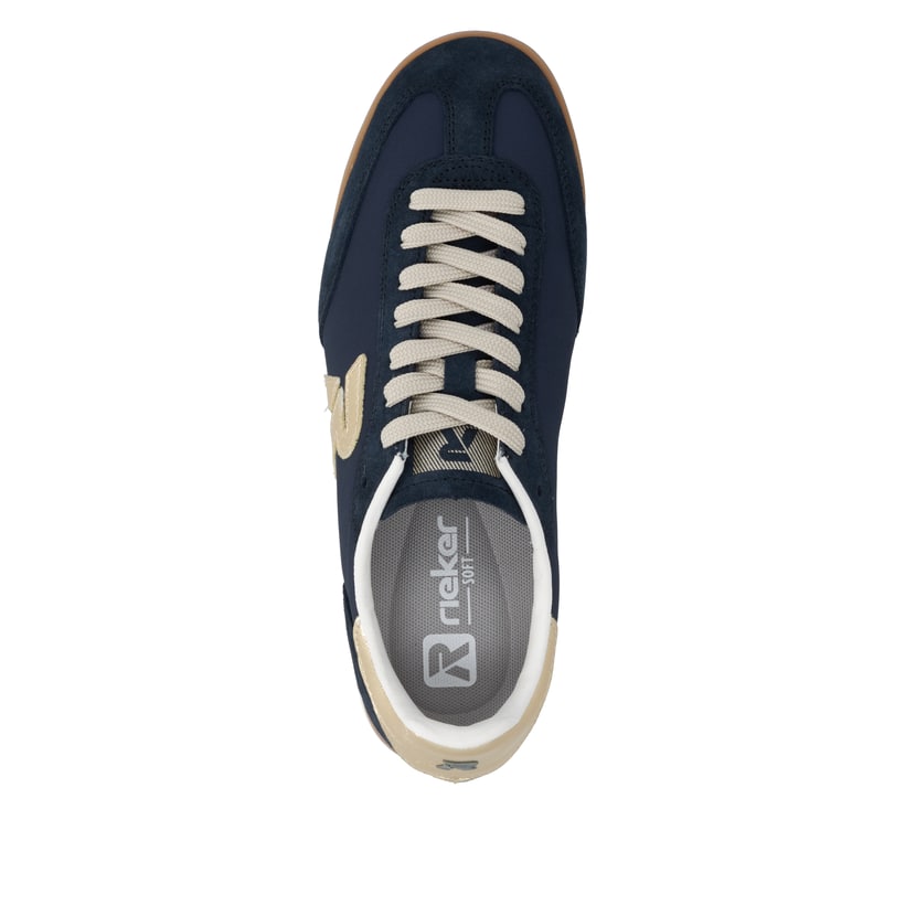 Blaue Rieker Sport Damen Sneaker Low W4000-15. Schuh von oben.