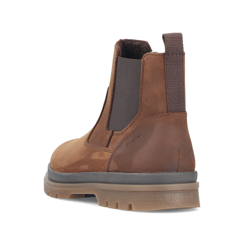 Chelsea Boots Rieker marron pour homme F7051-23 en cuir lisse. Chaussure vue de dessus.