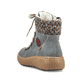 
Blaugraue Rieker Damen Schnürstiefel Z6648-14 mit Schnürung und Reißverschluss. Schuh von hinten