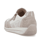 Weiße Rieker Damen Slipper N1151-61 mit einem Reißverschluss sowie Extraweite H. Schuh von hinten.