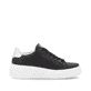 Schwarze Rieker Damen Sneaker Low W2605-00 mit einem Reißverschluss. Schuh Innenseite.