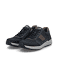 Dunkelblaue Rieker Herren Schnürschuhe 11505-14 mit einem Reißverschluss. Schuhpaar seitlich schräg.