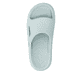 Grüne Rieker Damen Pantoletten W3450-53 mit flexibler und ultraleichter Sohle. Schuh von oben.