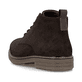 Dunkelbraune Rieker Herren Schnürstiefel 33106-25 aus Rauleder. Schuh von hinten.