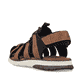 Nussbraune Rieker Herren Trekkingsandalen 25246-24 mit einem Klettverschluss. Schuh von hinten.