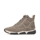 Braune Rieker Damen Schnürstiefel 45962-25 mit modernen Ziernähten. Schuh Außenseite.