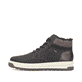 
Asphaltschwarze Rieker Herren Schnürstiefel 38542-00 mit einer robusten Profilsohle. Schuh Außenseite
