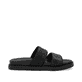 Schwarze vegane Rieker Damen Pantoletten W1451-01 mit einer ultraleichten Sohle. Schuh Innenseite.