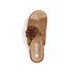 Braune Rieker Damen Pantoletten 61579-24 mit dekorativer Blume. Schuh von oben.