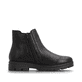 Chelsea Boots Rieker noires pour femmes 43072-00 avec fermeture éclair. Côté intérieur de la chaussure.