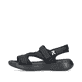 Schwarze Rieker Damen Trekkingsandalen V2166-00 mit einem Klettverschluss. Schuh Außenseite.