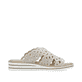 Beige Rieker Damen Pantoletten V0689-63 mit Strasssteinen. Schuh Innenseite.