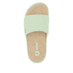Grüne Rieker Damen Pantoletten W3250-52 mit ultraleichter und flexibler Sohle. Schuh von oben.