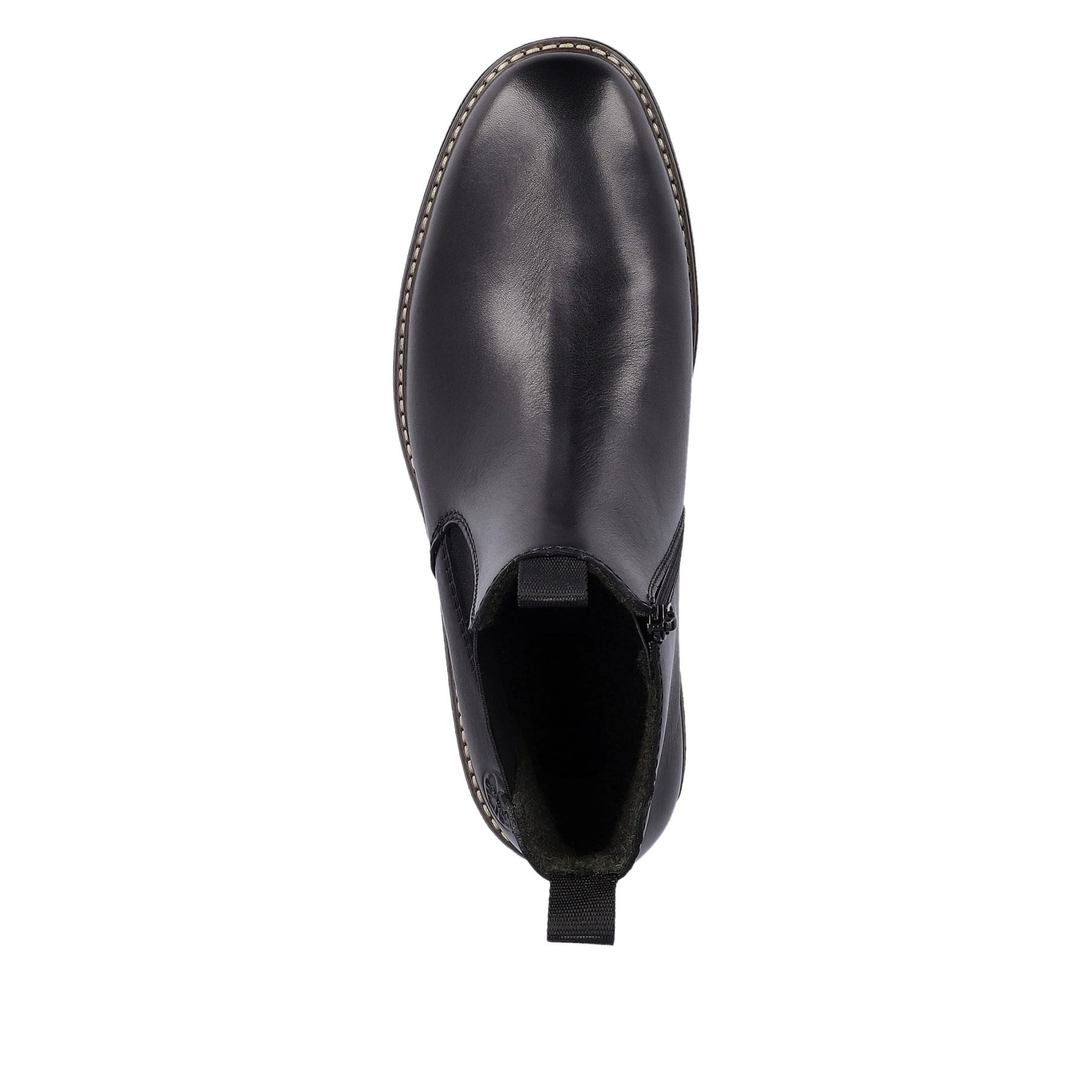 Stahlschwarze Rieker Herren Chelsea Boots 33180-00 mit einem Reißverschluss. Schuh Laufsohle.