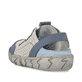 Mocassins Rieker beiges pour femme L0375-91 en cuir lisse. Chaussure vue de l'arrière.