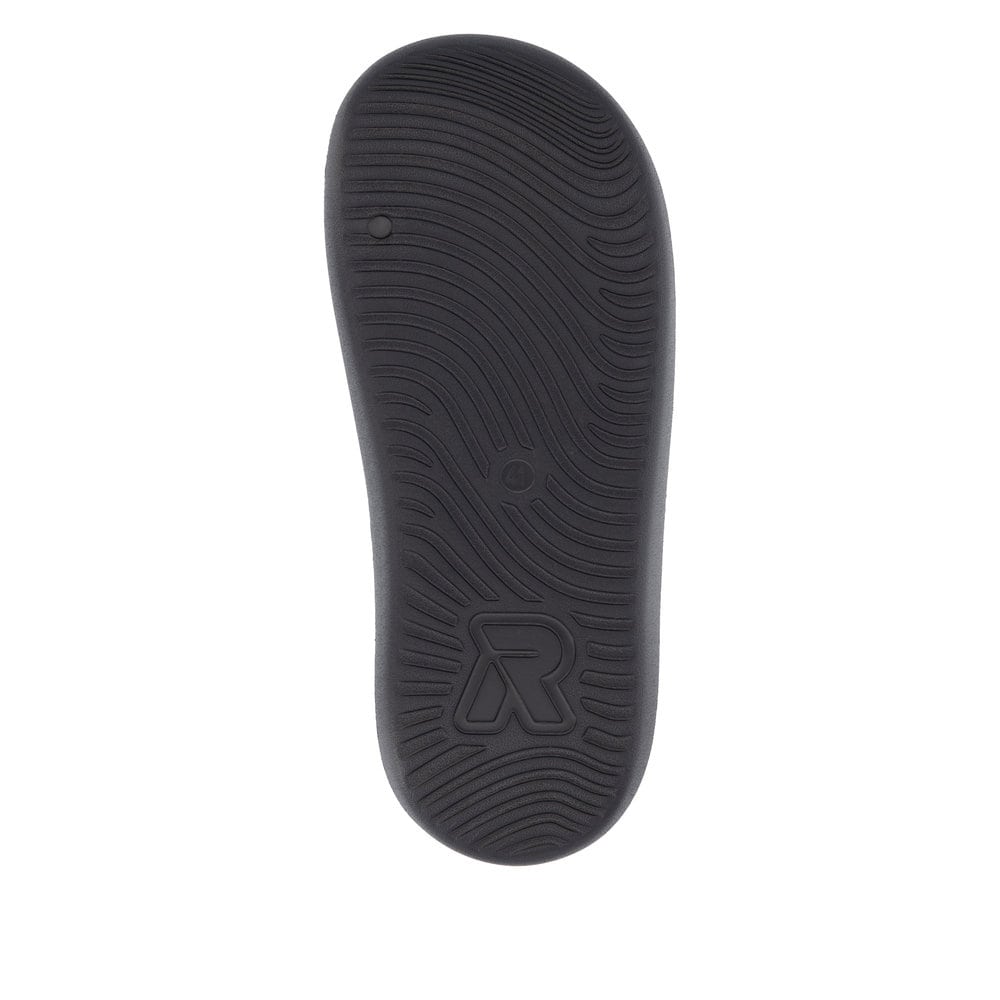 Schwarze Rieker Herren Pantoletten U3450-00 mit einer ultraleichten Sohle. Schuh Laufsohle.