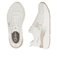 Weisse Rieker Sport Damen Sneaker Low W4101-80. Schuh von oben, liegend.