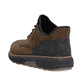 Dunkelbraun-schwarze Rieker Herren Slipper B3357-26 aus Rauleder. Schuh von hinten.