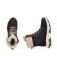Dunkelbraun-beige Rieker Damen Schnürstiefel Z3901-25 mit dem Glacier Grip. Schuh von oben, liegend.