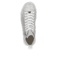 Graue Rieker Damen Sneaker High N3945-40 in Löcheroptik mit einem Reißverschluss. Schuh von oben.