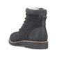
Tiefschwarze Rieker Herren Schnürstiefel 33640-01 mit einer robusten Profilsohle. Schuh von hinten