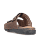 Braune Rieker Herren Pantoletten 25590-25 mit einem Klettverschluss. Schuh von hinten.