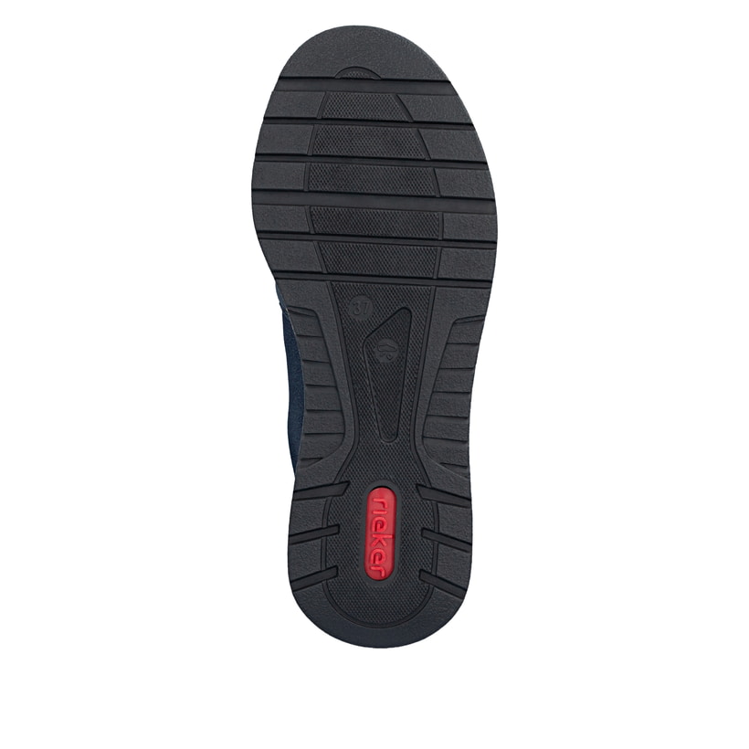 Dunkelblaue Rieker Damen Sneaker Low 53101-15 mit einem Reißverschluss. Schuh Laufsohle.