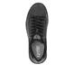 Schwarze Rieker Herren Sneaker Low U1100-00 mit Schnürung sowie flexibler Sohle. Schuh von oben.